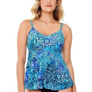 Swim Solutions Women's Underwire Tankini Swim Top, Santorini Size 8 $72 NWT
